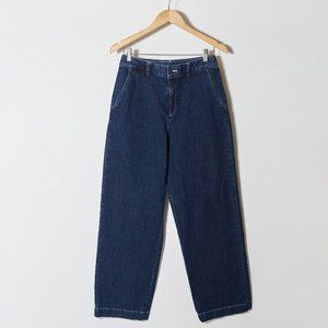 UNIQLO High Rise Wide Fit Dark Wash Jeans